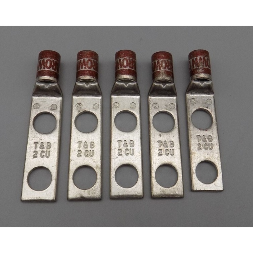 5 New Thomas & Betts 2 Hole Lug 256-30695-257 Color Coded Brown 33 Lot Unused